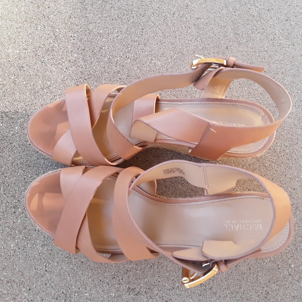 Wedge Wicker leather sandals